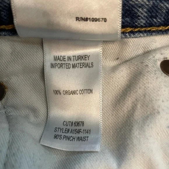 AGOLDE 90s Pinch Waist Straight Leg High Rise Medium Blue Denim Jeans Size 30 - Picture 11 of 12